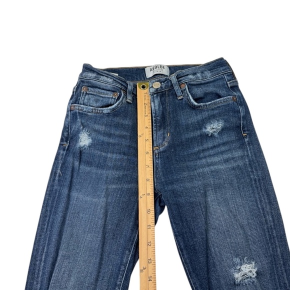Agolde Jeans Dark Wash High Rise Distressed Skinny Denim Jeans 26 - Picture 12 of 13